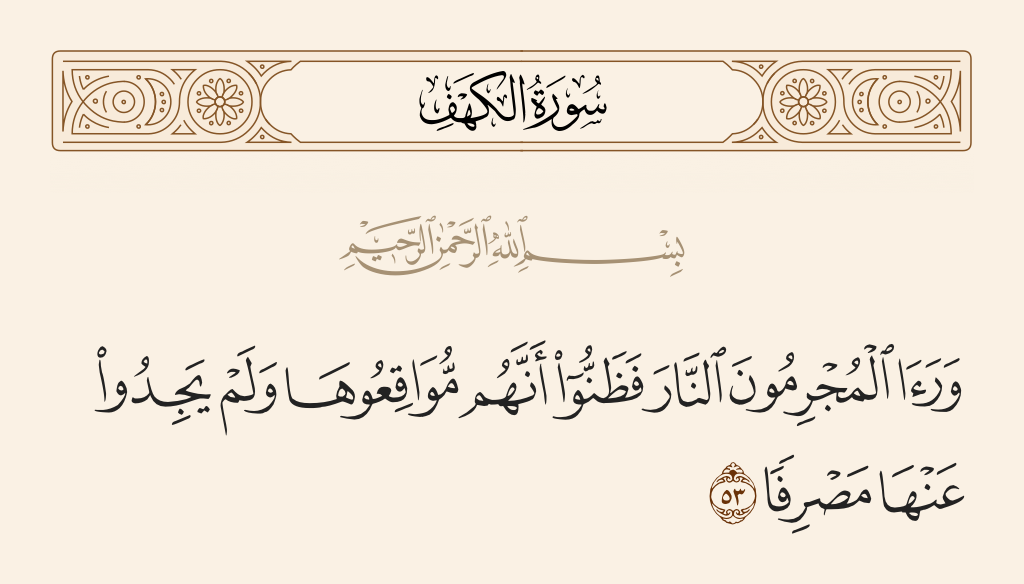 سورة الكهف الآية رقم 53