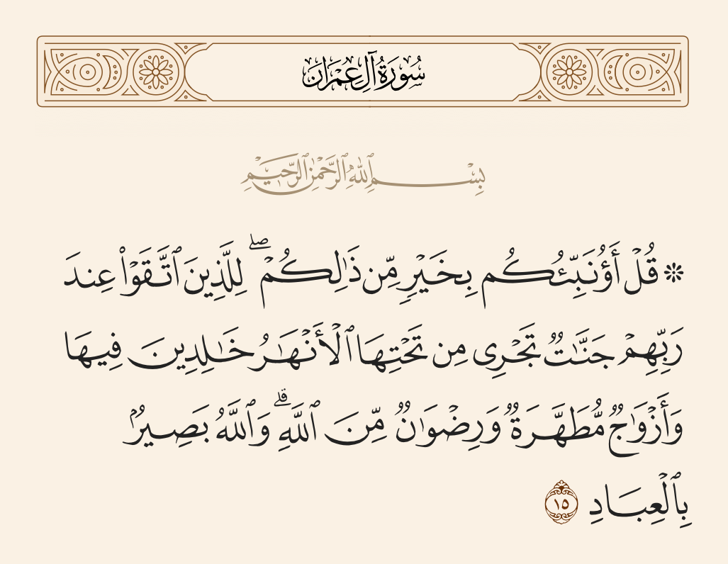 سورة آل عمران الآية رقم 15