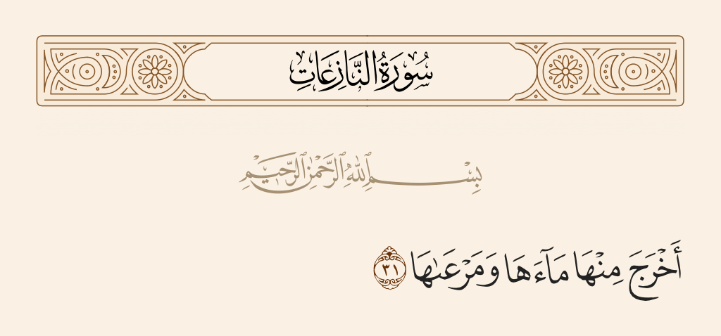 سورة النازعات الآية رقم 31