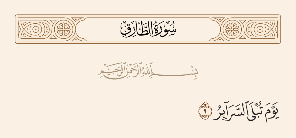 سورة الطارق الآية رقم 9