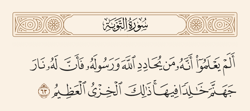 سورة التوبة الآية رقم 63