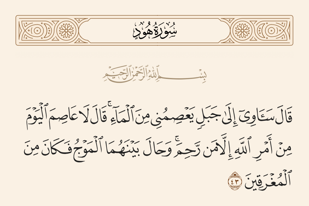 سورة هود الآية رقم 43