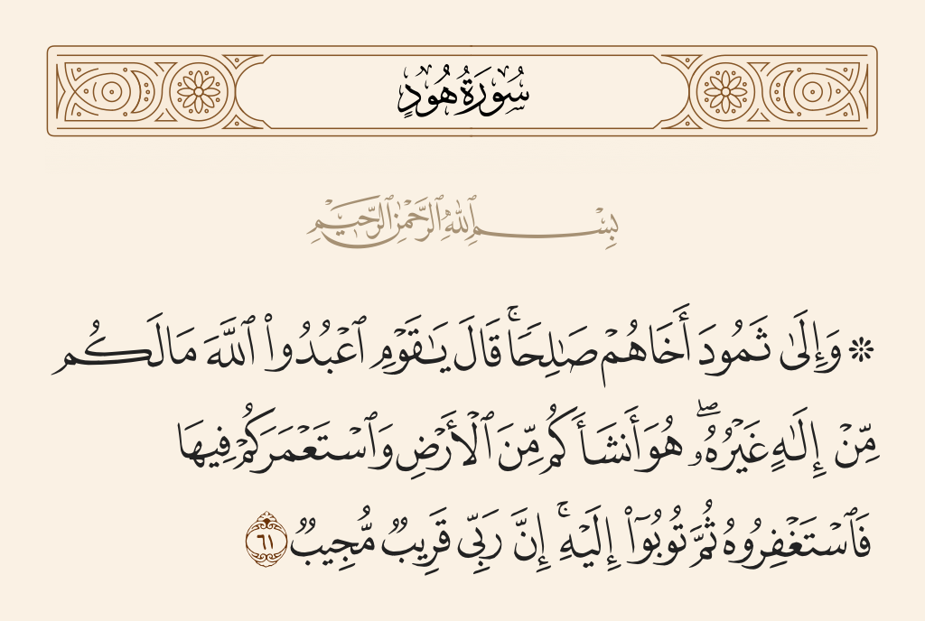 سورة هود الآية رقم 61