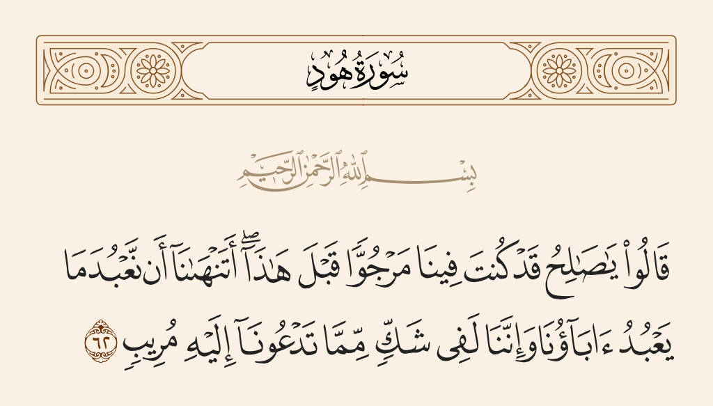 سورة هود الآية رقم 62