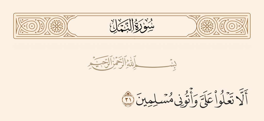 سورة النمل الآية رقم 31